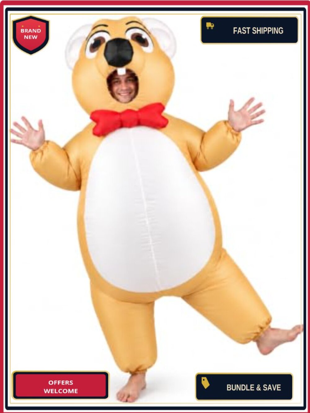 Inflatable Mouse Costume Adult Blow Up Funny Halloween Cosplay Outfit